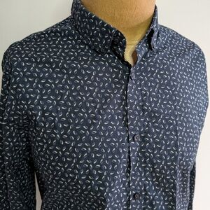 PATRICK ASSARAF Navy Patterned Shirt
